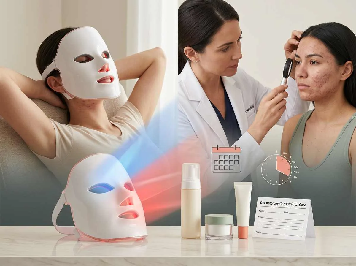 Máscara LED facial para una rutina de cuidado