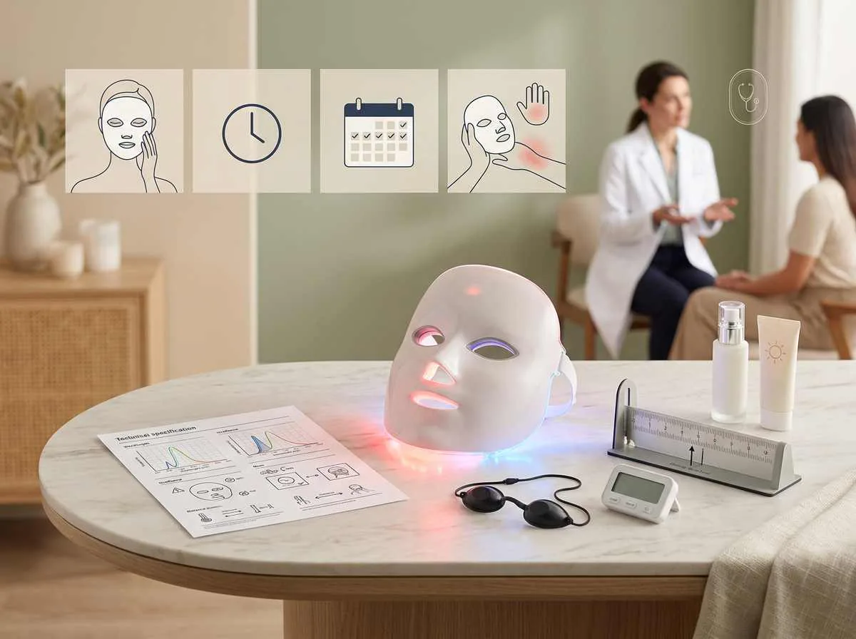 Dispositivo LED en un protocolo de fotobiomodulación