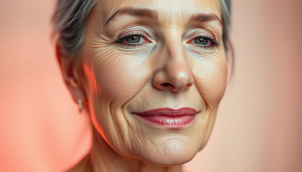 rutina facial 50 años, luz roja arrugas profundas